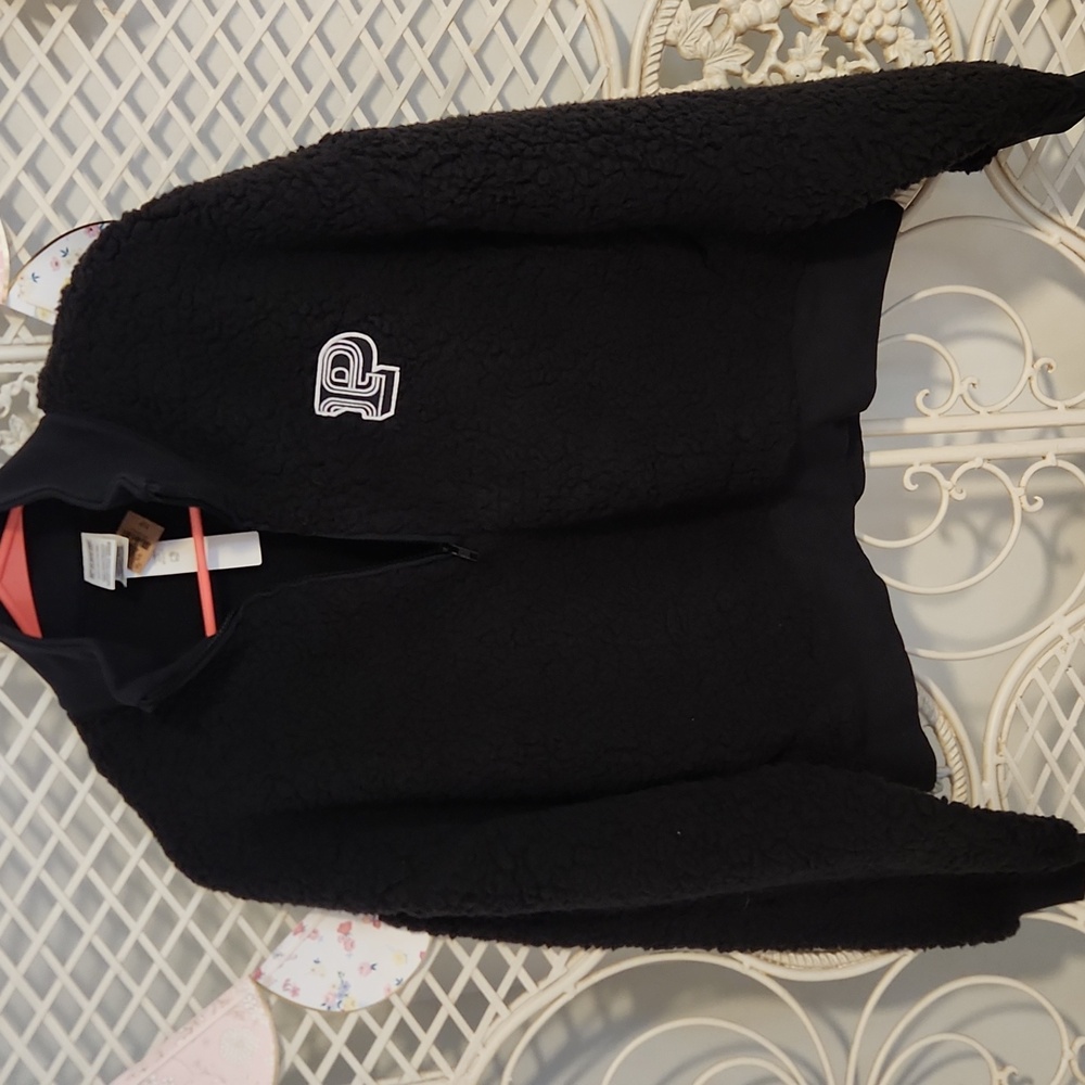 PINK Black Wool Pullover Jacket
